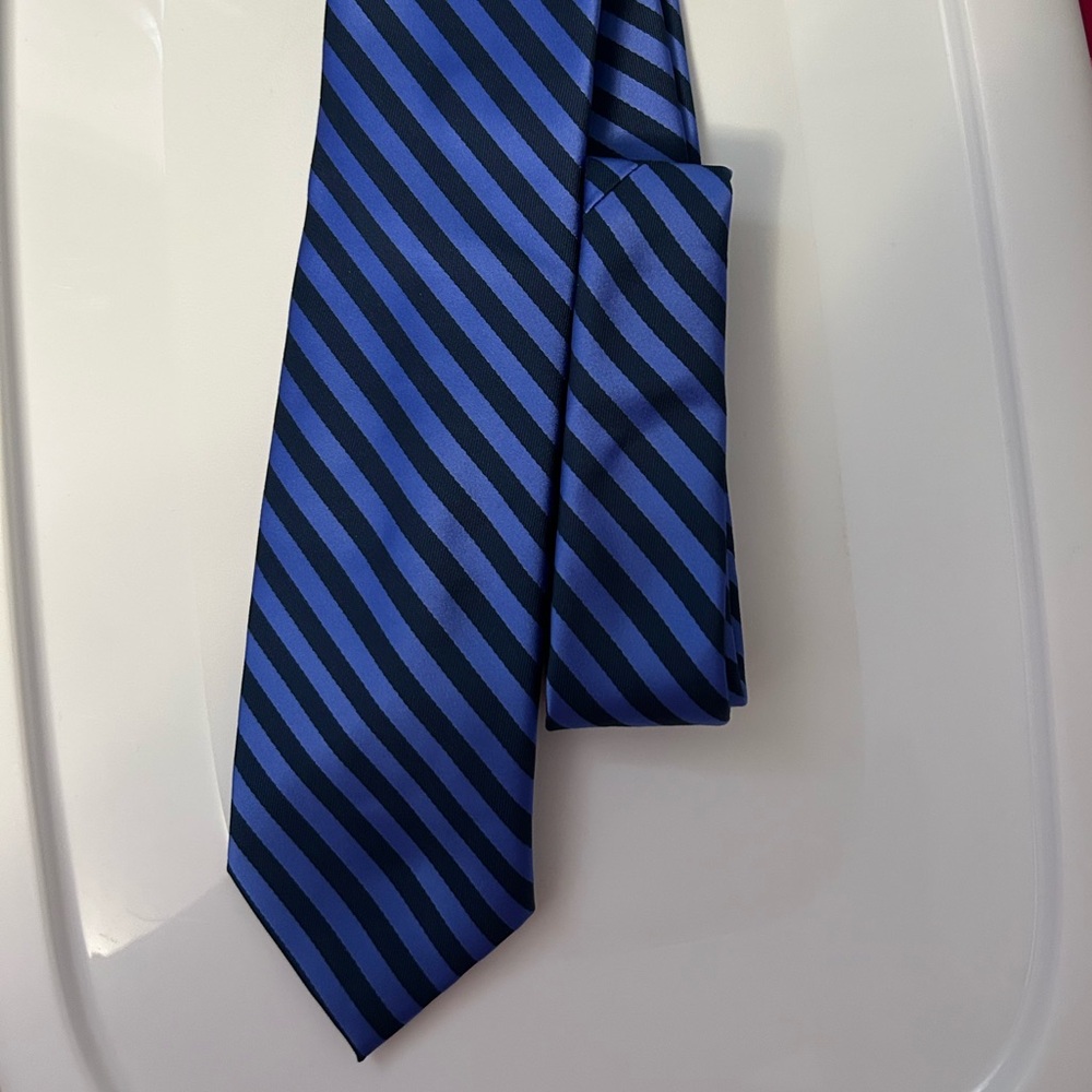 Izod Navy and Royal Blue Striped Tie